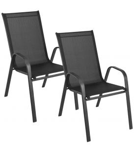 Kovová zahradní židle černá 2 kusy
